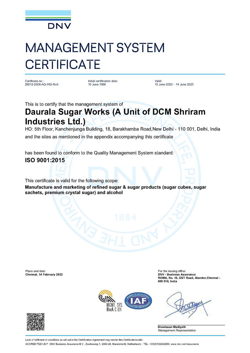 ISO 9001 Certificate - Page 1
