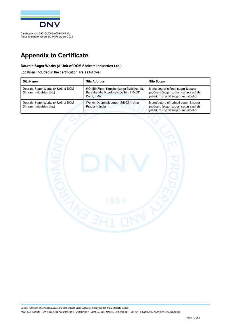 ISO 9001 Certificate - Page 2